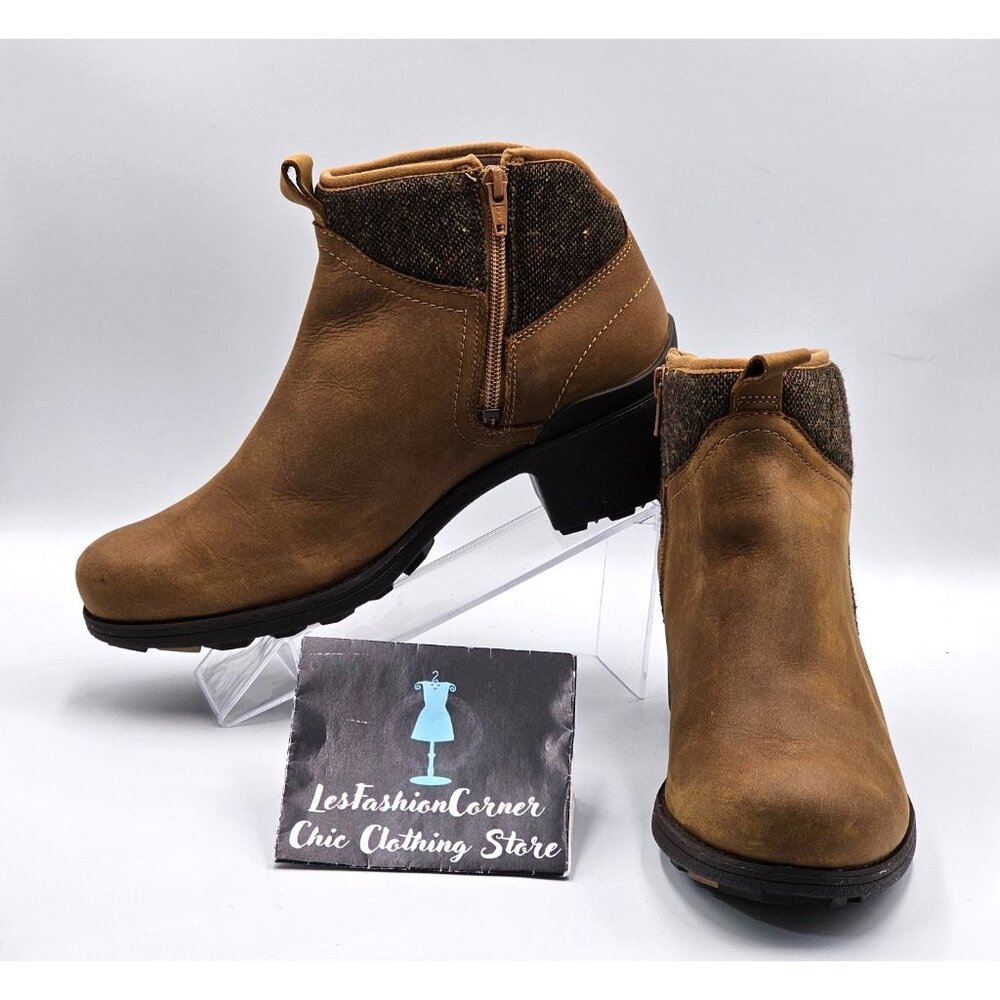 Merrell Women's Tan Leather Chateau Mid Pull Waterproof Ankle Boots Size 10 2951